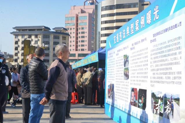 市民參觀交通安全知識(shí)圖片展。張曉欣 攝