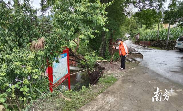 路基出現(xiàn)塌陷，人大代表豎立警示提醒。