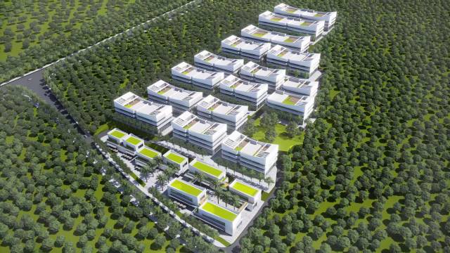 連州市現(xiàn)代食品產(chǎn)銷研創(chuàng)新綜合體效果圖。